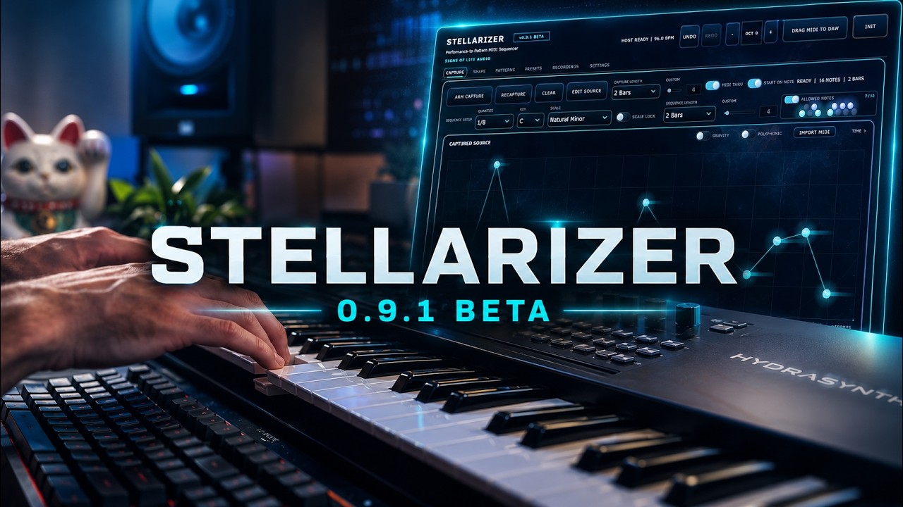 Watch Stellarizer v0.9.1 BETA: Polyphonic Sequencing, Gravity & Creative MIDI Generation on YouTube Watch Stellarizer v0.9.1 BETA: Polyphonic Sequencing, Gravity & Creative MIDI Generation on YouTube