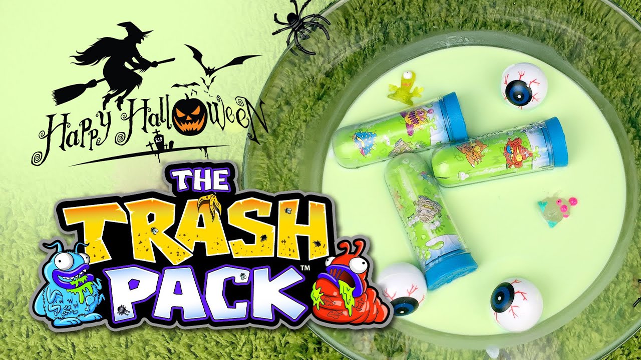 Halloween Trash Pack Monsters in green slime. For Kids For Baby! JS Surprise Toys!