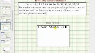 TI84 One Variable Statistics - Mean and Median