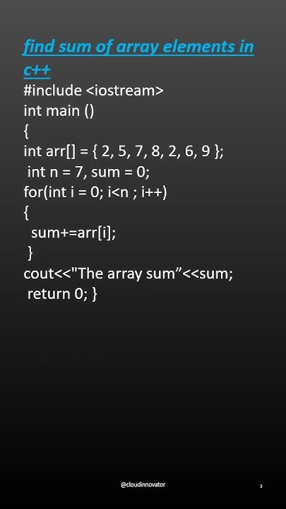 Find Sum of Array Elements in C Java and Phyton #shorts #short # ...