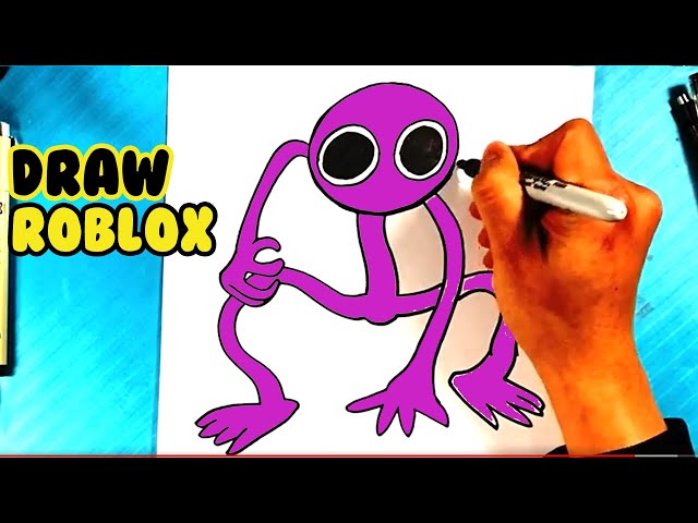 How to Draw Purple Easy  Roblox Rainbow Friends - KidzTube