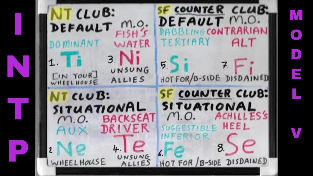INTP (≊ SOCIONICS L.I.I.) SHADOW Functions Whiteboard #TiNeINTP # ...