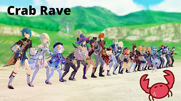 【MMD Genshin Impact】(almost) All character crab rave !!