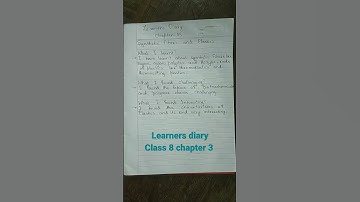 learners diary of science chapter 3 class 8