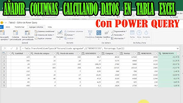 AÑADIR COLUMNAS PERSONALIZADAS A TABLA EXCEL haciendo cálculos de % beneficios..etc. con POWER QUERY