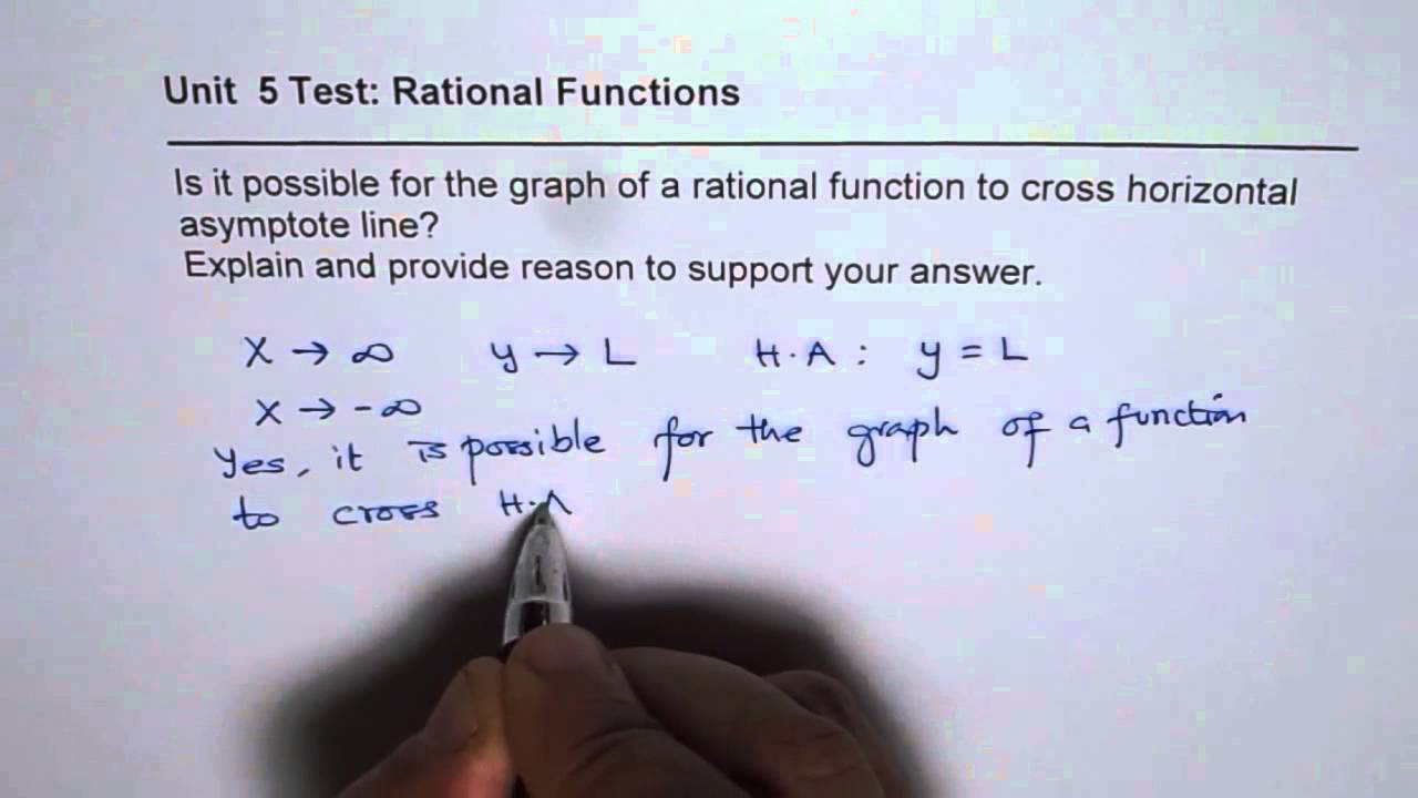 Can Graph of Rational Function Cross Horizontal Asymptote Counter Example - YouTube Can Graph Of Rational Function Cross Horizontal Asymptote Counter Example - Youtube