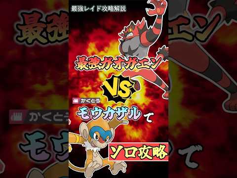 モウカザルで最強ガオガエンをソロ攻略     　#ポケモンsv #テラレイド #shorts