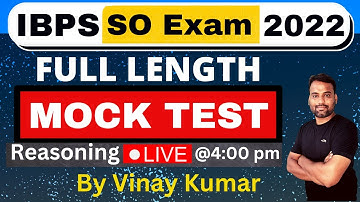 IBPS SO 2022 | Full Length Mock Test | VINAY KUMAR | FULLMARKS COMPETITION
