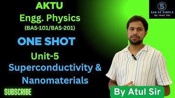 AKTU/BSc/MSc Physics  | Unit 5: Superconductivity & Nanomaterials | BAS101/BAS201 | B.Tech 1st Year