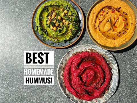 Best homemade Hummus  3 ways of hummus with baked pitta crisps  Vegetarian Cook with me  withme