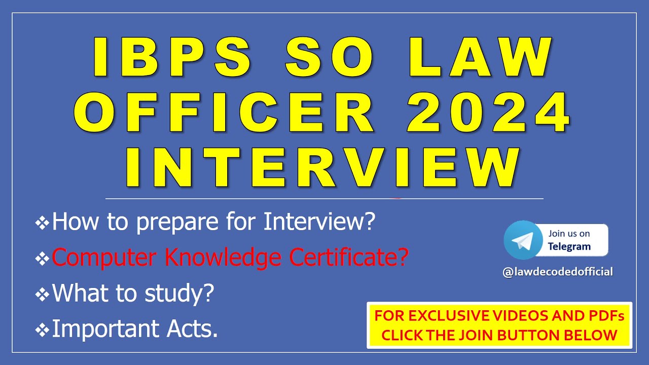 IBPS SO LAW OFFICER 2024 INTERVIEW OVERVIEW YouTube IBPS SO LAW OFFICER 2024 INTERVIEW OVERVIEW YouTube