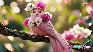 TITLE:✓ Enchanted Floral Pink Bird – Fantasy Nature Beauty  screenshot 1