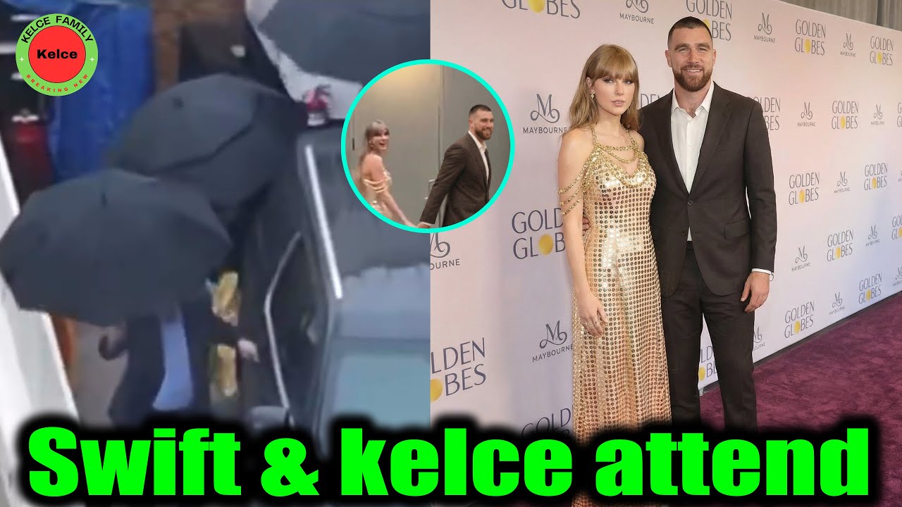 Travis Kelce & Fiancé Taylor Swift arrived Beverly Hilton Hotel attend the  Golden Globes Awards 2026