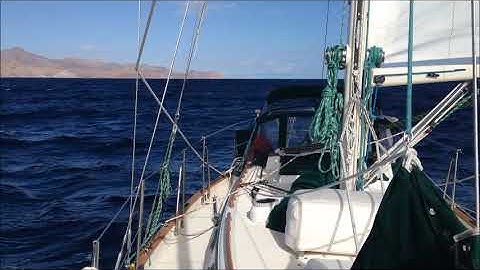 Sea of Cortez, Running with Mainsail Only after Sailing off Anchor