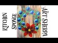 No Brushes Simple painting Technique Holiday Wreath Poinsettia | TheArtSherpa