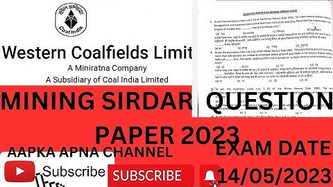 Wcl questions paper with answer//Exam date 14/5/2023/Agar video achha lage to please subscribe kare