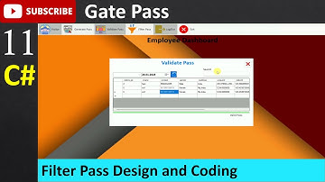 11. Gate Pass in Csharp - Filter Pass Design and Coding (C#, Visual Studio, MsSQL Server)