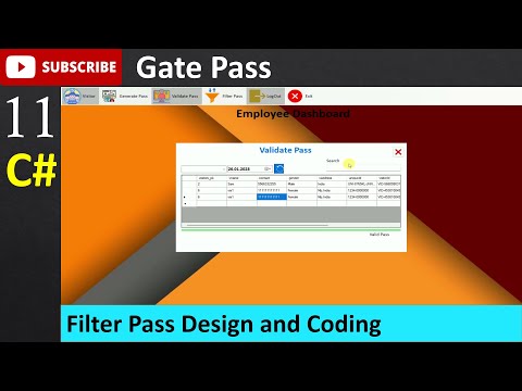 11. Gate Pass in Csharp - Filter Pass Design and Coding (C#, Visual Studio, MsSQL Server)