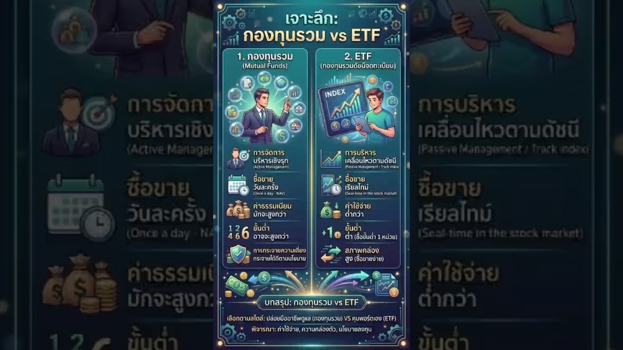 กองทุนรวม กับ ETF — ต่างกันที่ไหน? มือใหม่เลือกแบบไหนดี?