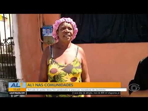 Fios de energia ficam pendurados após retirada de postes no Jacintinho 25/9/26