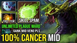 100% MID CANCER Unlimited Plague Ward First Item Midas Manta Style Right Click Venomancer Dota 2