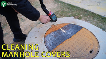 300W Pulse Laser Cleaning Machine  Manhole Cover Rust Removal #lasercleaningmachine