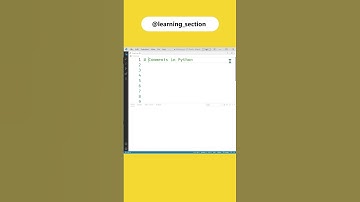 Comment in Python | Learning Section