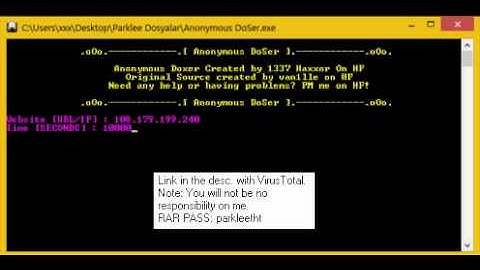 DDoS Attacker (Anonymous DoSer) w/VirusTotal