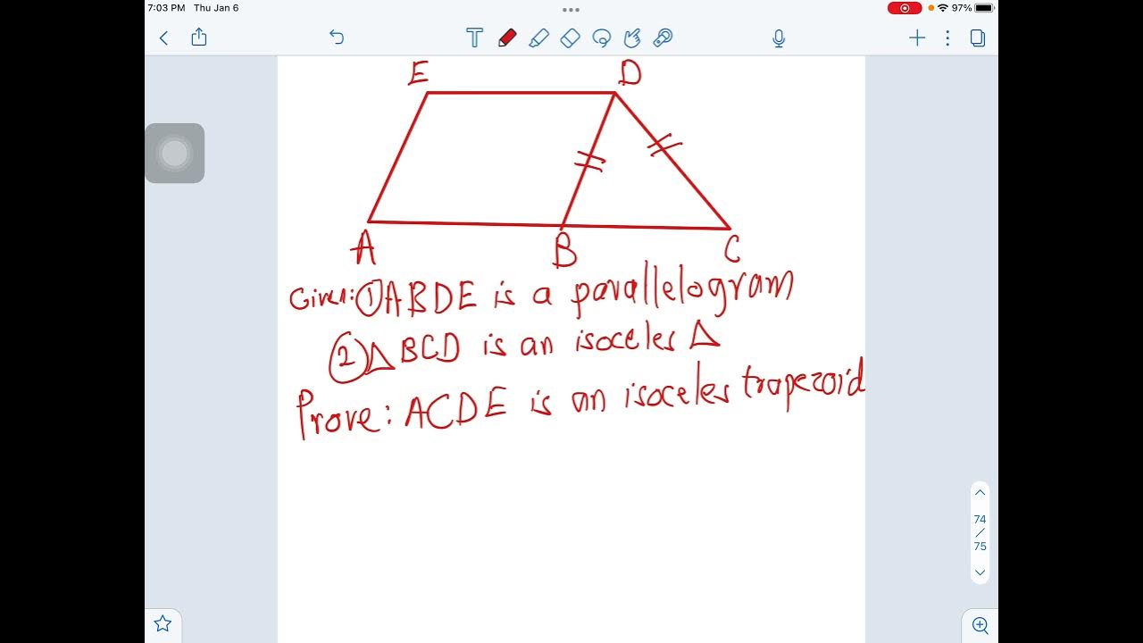 Proving a Quadrilateral is an Isosceles Trapezoid YouTube