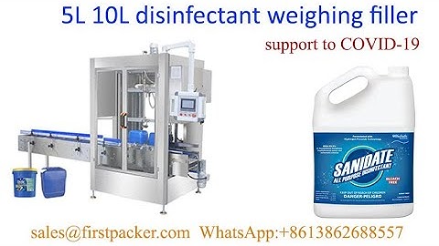 Automatic 5 to 30kg Jerry Can Weighing Filling Capping Labeling Machine Line for disinfectant