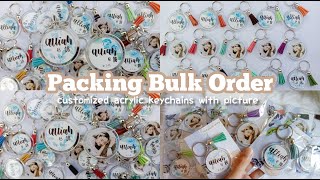 Packing bulk order ✨ customized acrylic keychains with picture ✨ studio vlog (Philippines)
