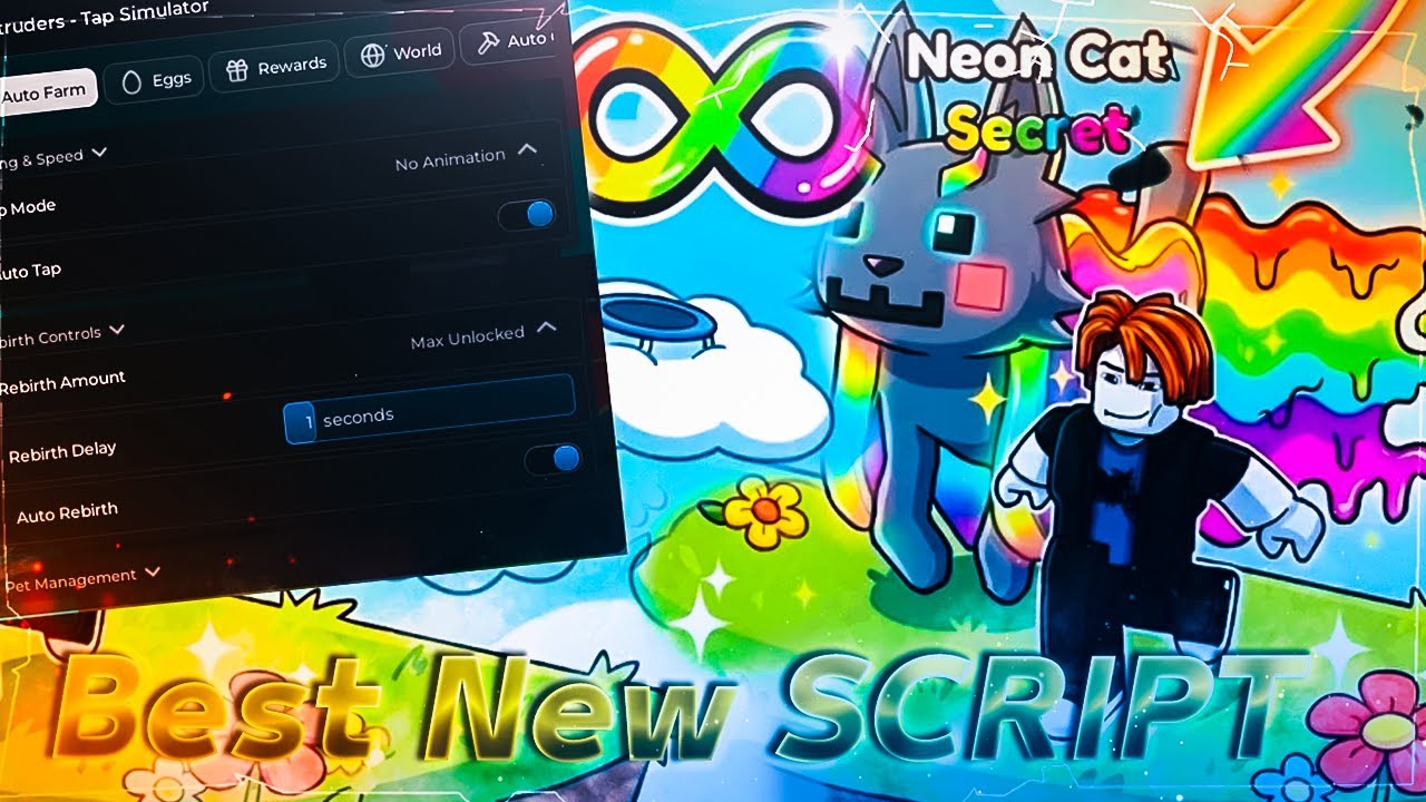 The best New Tap Simulator Script! Auto Hatch, Auto Trading , Auto Merchants, God Mode and more !!!