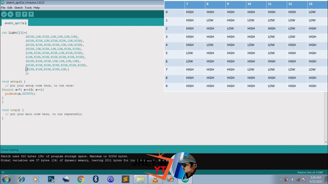 DIGITAL TUBE USING MULTIDIMENSIONAL ARRAY | 7 SEGMENT SHORT CODE ...