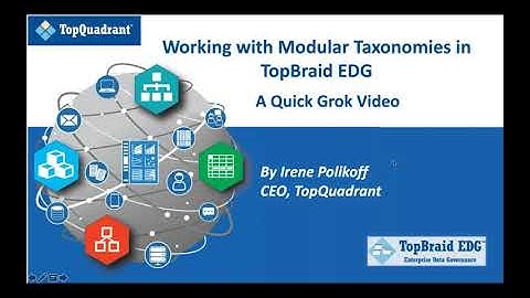 QUICK GROK Video: Working with Modular Taxonomies in TopBraid EDG