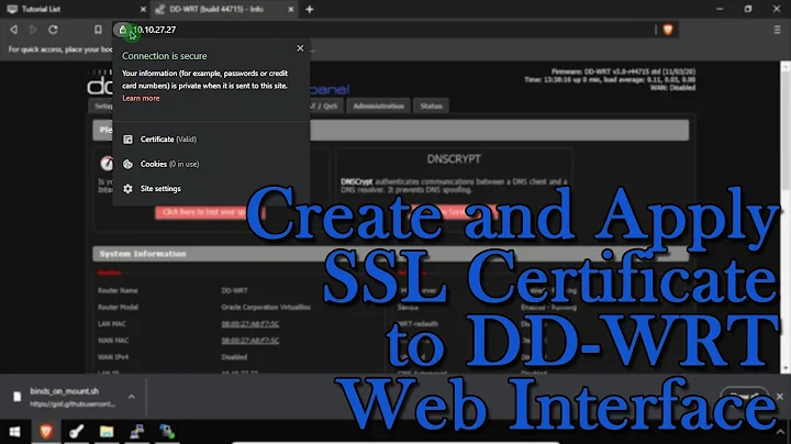 Create and Apply SSL Certificate to DD-WRT Web Interface