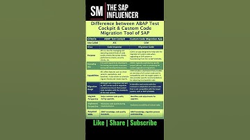 SAP S/4 HANA: ABAP Test Cockpit v/s Custom Code Migration Tool #sap #saps4hana #sapabap #saptech