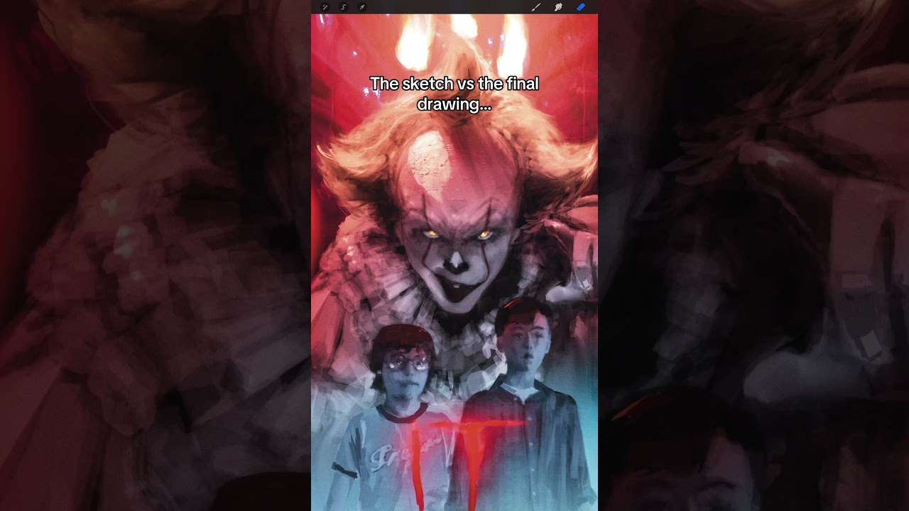 The sketch versus the final drawing!!