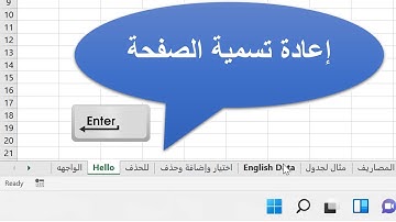إعادة تسمية صفحة في اكسل