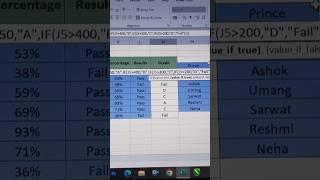 Excel Grade Formula Tutorial #excel #computer #shorts #video