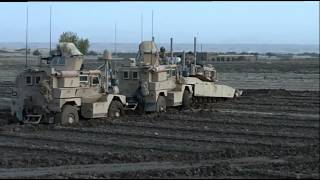 Tank Pulls 2 Stuck MRAP Mine Resistant STABILIZED