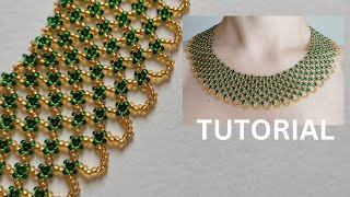 Wide seed bead necklace, beading tutorial