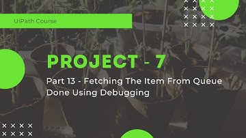 UiPath Project 7 - Fetching The Item From Queue Done Using Debugging - Part 13