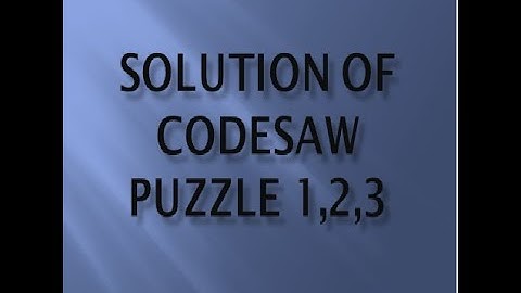 Any try codesaw puzzle solution 1,2,3.