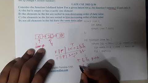 GATE CSE 2003 Q 90 || Linked Lists ||Data Structure || GATE Insights Version: CSE