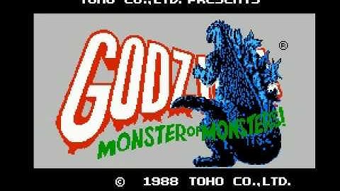 Godzilla - Monster of Monsters! (NES) Title Screen and Intro Cutscene