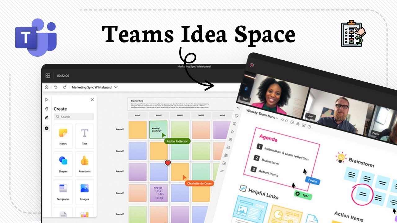 How to start a brainstorming session in Microsoft Teams whiteboard ...