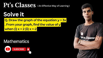 ‎@ptsclasses  Q. Draw the graph of the equation y = 3x .