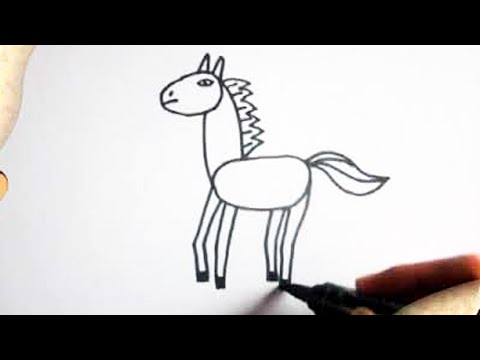 How to draw a Horse easy step by step for kids, CÁCH VẼ NGỰA ĐƠN GIẢN