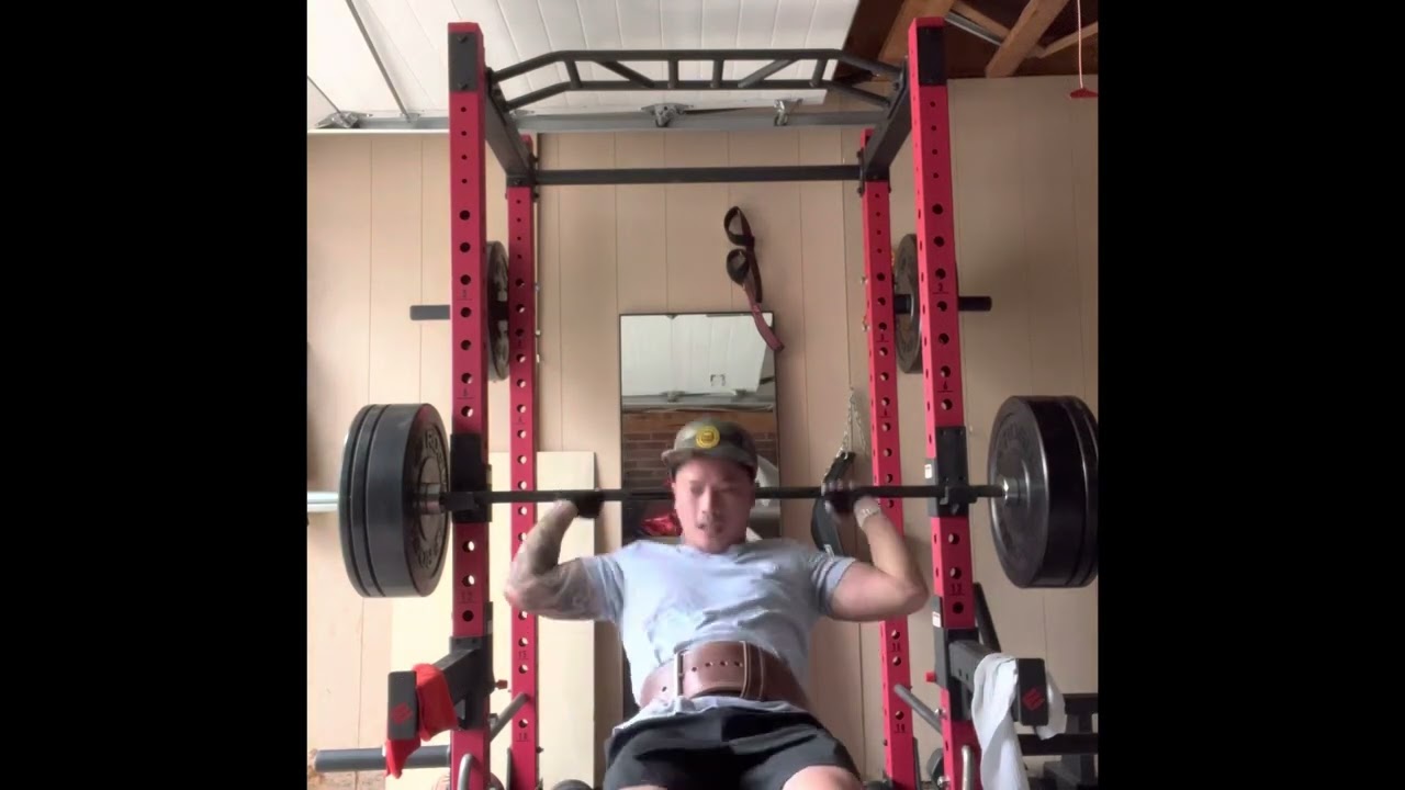 Full body with Ethos Rack 2.0 & Rogue Ohio Bar and Weights. Garage Gym power rack.