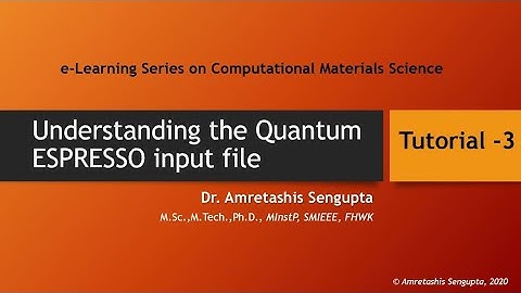 Understanding the Quantum ESPRESSO input file